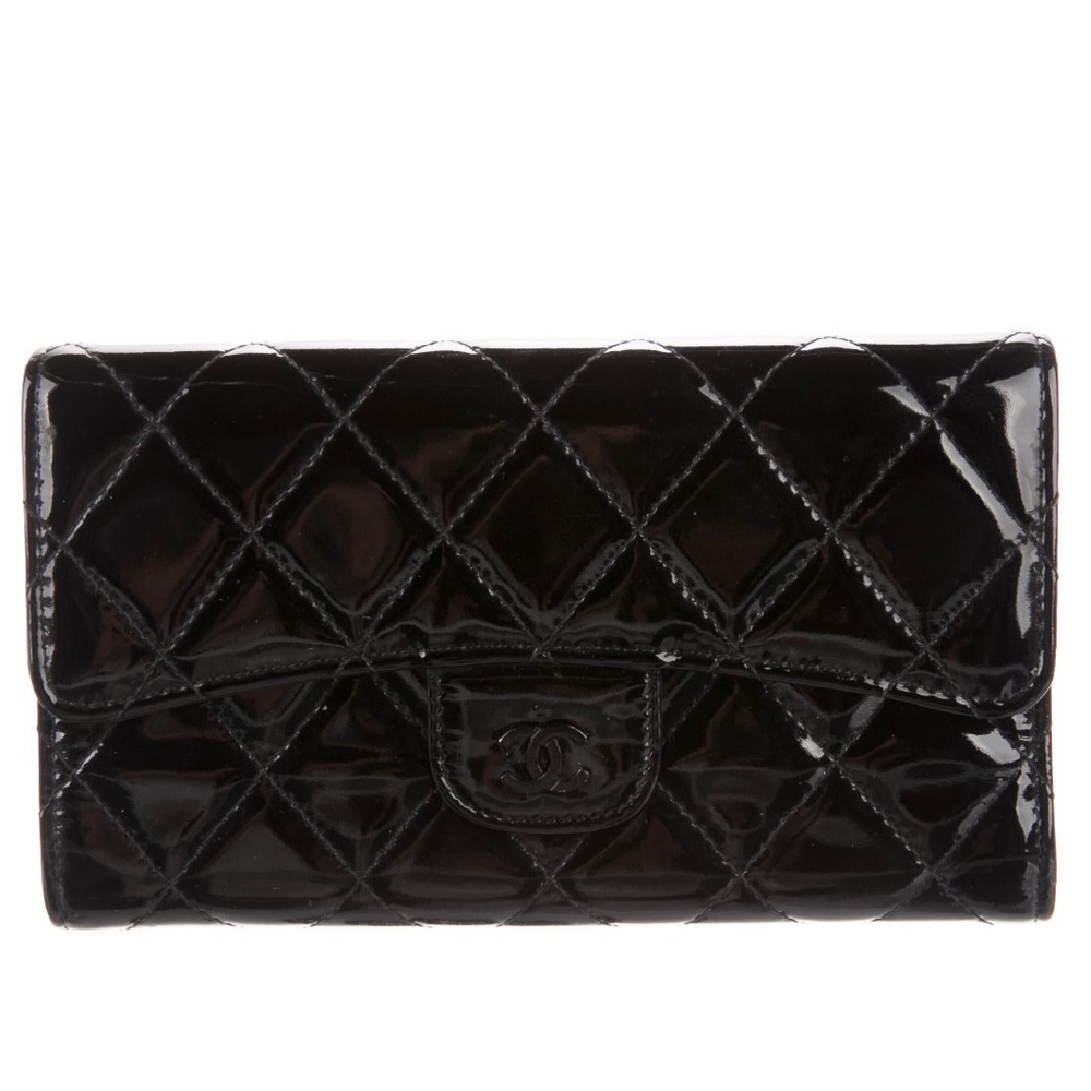 Chanel Trifold Wallet - Black Patent